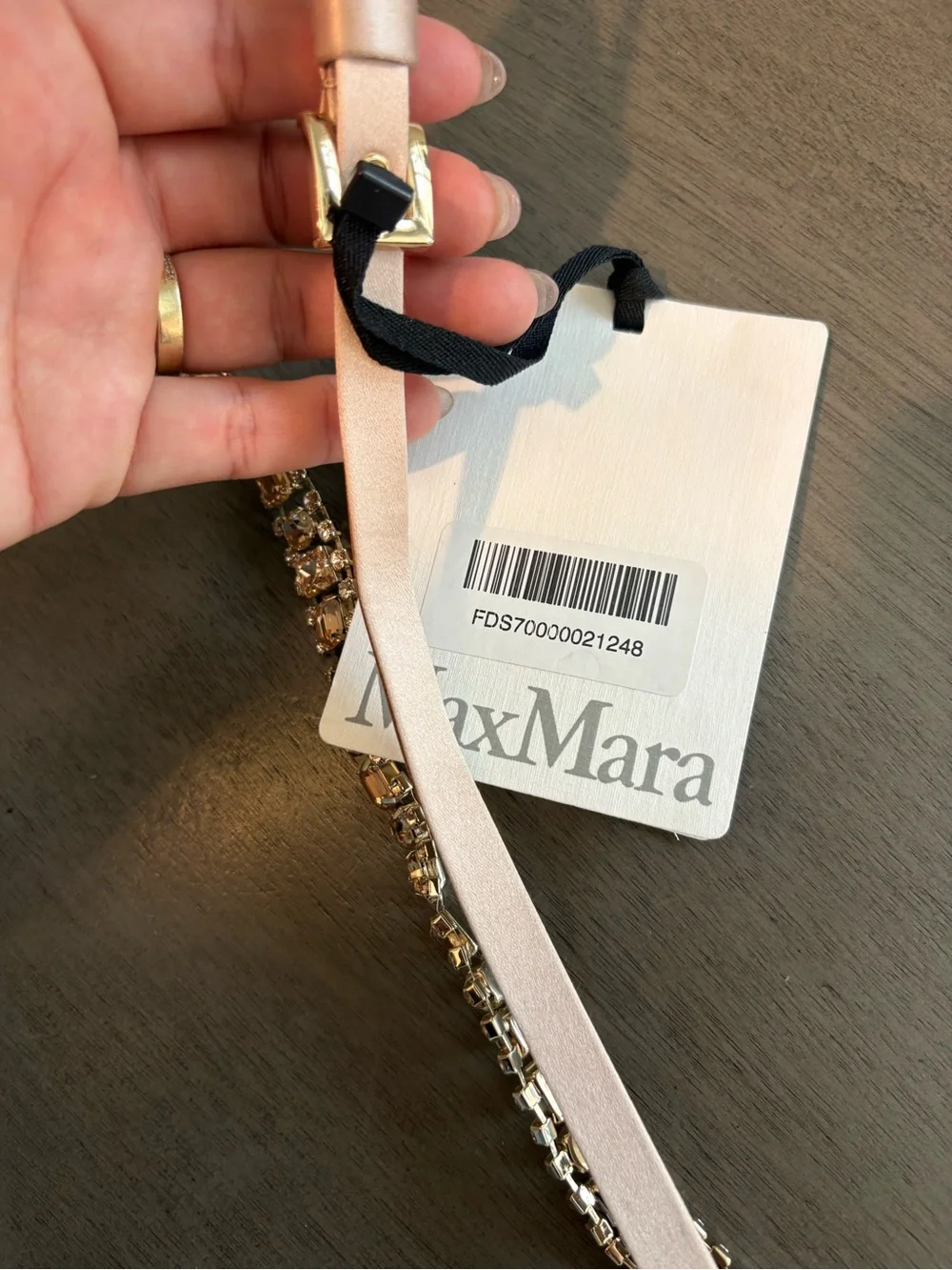 MaxMara Goldo Crystal Chain Slim Belt With FLAW